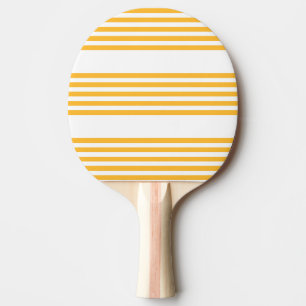 Raquette De Ping Pong Motif à cinq bandes jaune et blanc ensoleillé