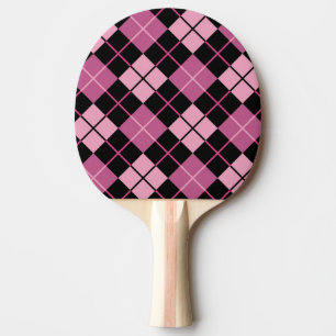 Raquette De Ping Pong Motif à motifs de losanges dans le noir et le ros