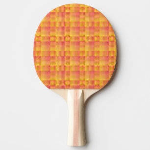 Raquette De Ping Pong Motif Abstrait à Damier Rouge Jaune