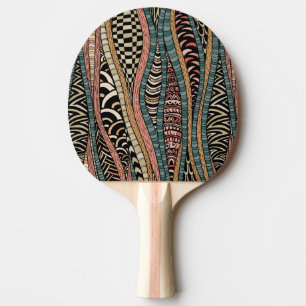 Raquette De Ping Pong Motif abstrait dans le style ethnique