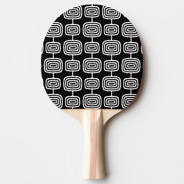 Raquette De Ping Pong Motif Abstrait moderne du milieu du siècle (Devant)
