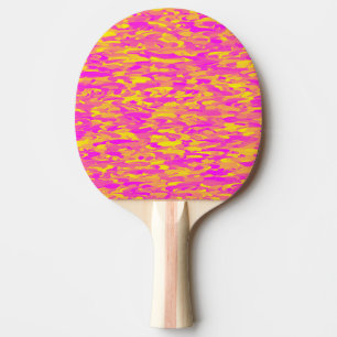 Raquette De Ping Pong Motif Abstrait Rose Jaune Orange
