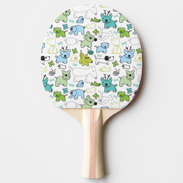 Raquette De Ping Pong motif animal d'arrière - plan d'enfants (Devant)