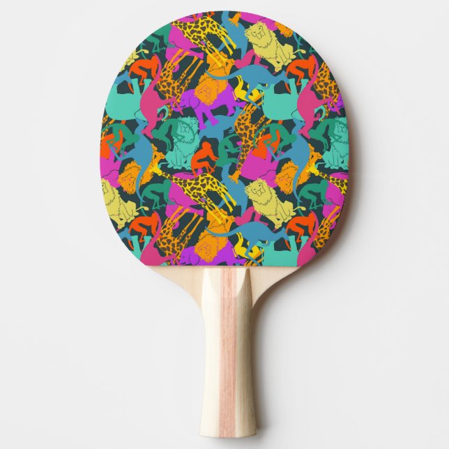 Raquette De Ping Pong Motif animal de silhouettes (Devant)