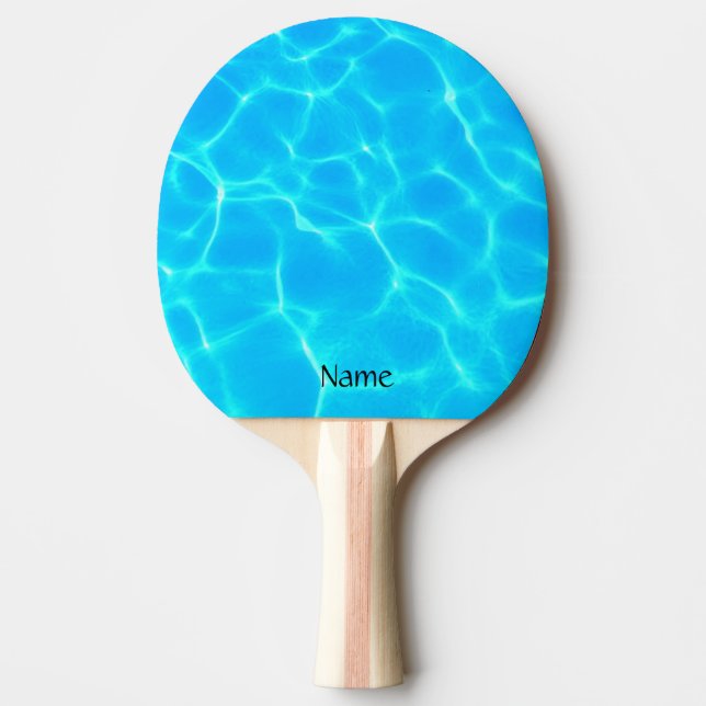 Raquette De Ping Pong Motif Aqua Avec Réflexion Vagues (Devant)