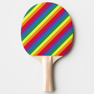 Raquette De Ping Pong Motif arc-en-ciel diagonal