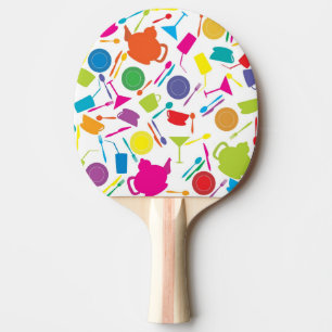 Raquette De Ping Pong Motif Avec Cuisine Colorée
