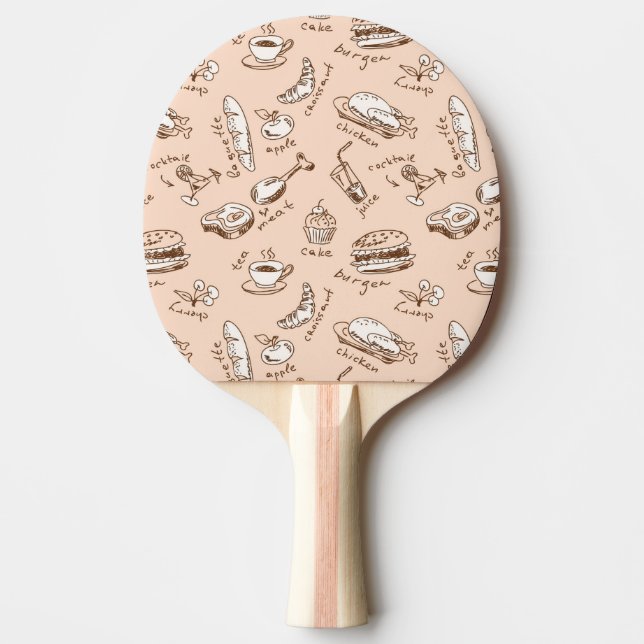Raquette De Ping Pong Motif avec la nourriture (Devant)