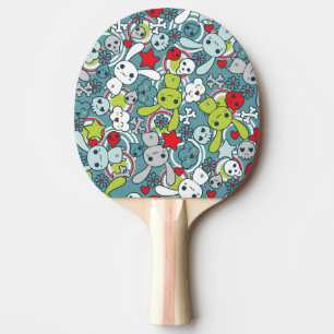 Raquette De Ping Pong motif bleu de kawaii