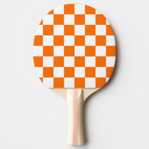 Raquette De Ping Pong Motif chèque À damiers blanc orange