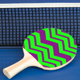 Raquette De Ping Pong Motif chevron zigzag vert violet