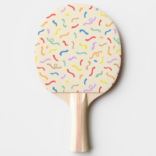 Raquette De Ping Pong Motif Confetti aux couleurs vives (Devant)