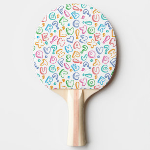 Raquette De Ping Pong motif d'alphabet