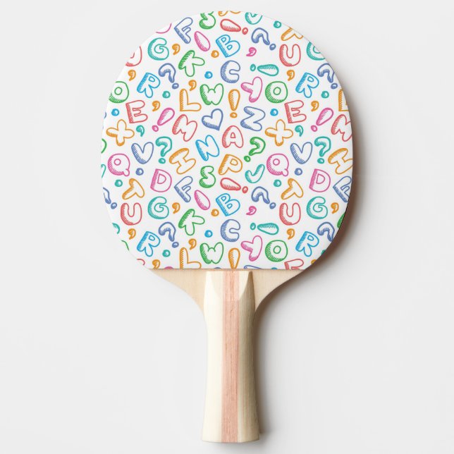 Raquette De Ping Pong motif d'alphabet (Devant)
