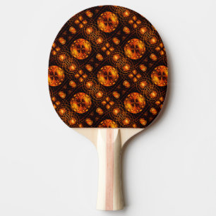 Raquette De Ping Pong Motif d'art abstrait élégant boho moderne or #507