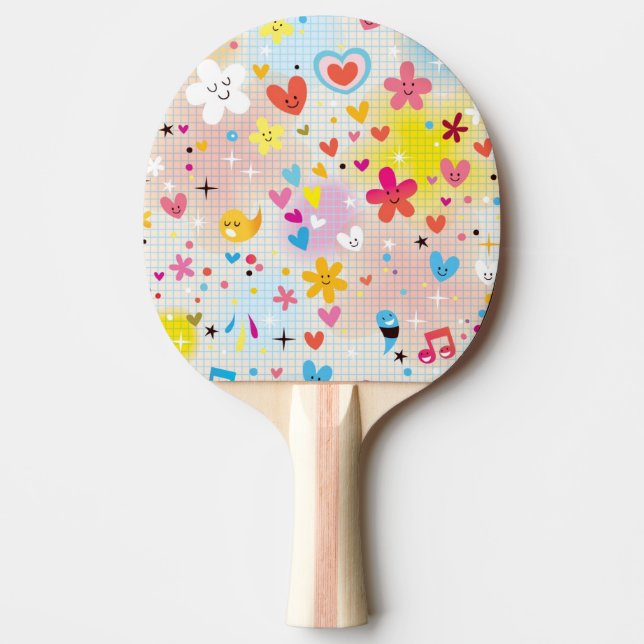 Raquette De Ping Pong motif de bande dessinée d'amusement (Devant)