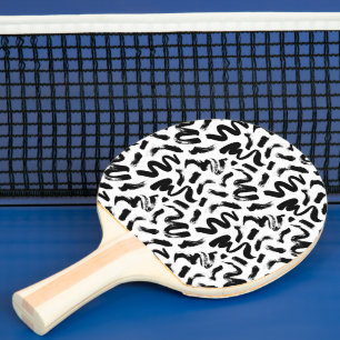 Raquette De Ping Pong Motif de brosse à pinceau noir
