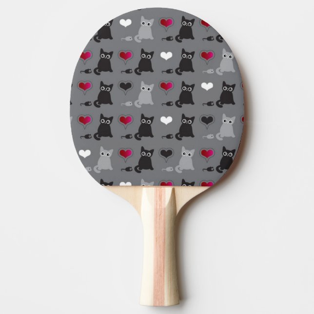 Raquette De Ping Pong motif de chaton et de souris (Devant)