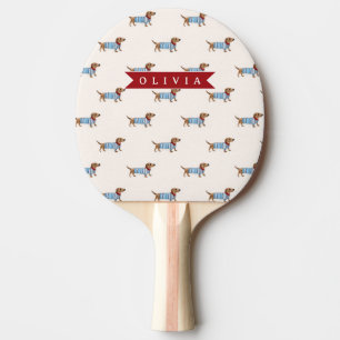 Raquette De Ping Pong Motif de chien Dachshund mignon et chic personnali