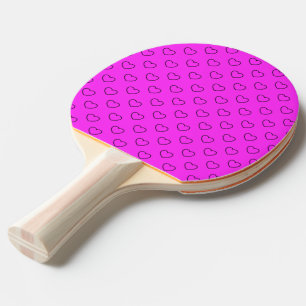 Raquette De Ping Pong Motif De Coeurs Noirs Et Roses