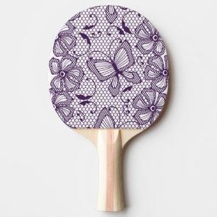Raquette De Ping Pong Motif de dentelle avec des papillons