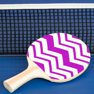 Raquette De Ping Pong Motif de design à chevron zigzag blanc violet 