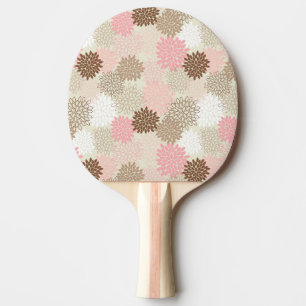 Raquette De Ping Pong Motif De FEMME Rose Et Brown