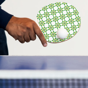 Raquette De Ping Pong Motif de feuille, motif de feuilles, feuilles vert