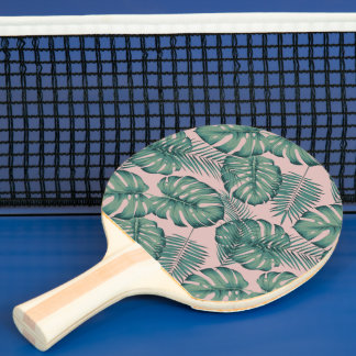 Raquette De Ping Pong Motif de feuille tropicale