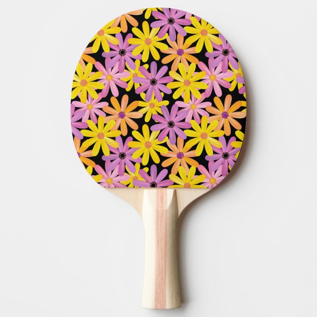 Raquette De Ping Pong Motif de fleurs de Gerbera, arrière - plan (Devant)