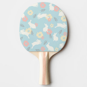 Raquette De Ping Pong Motif de fleurs de lapins mignons