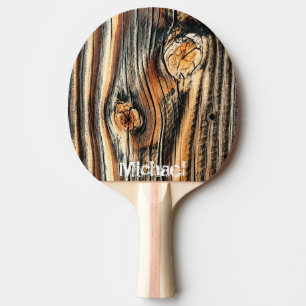 Raquette De Ping Pong Motif de grain de bois - Personnalisé