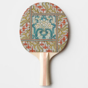 Raquette De Ping Pong Motif de jonquille Art nouveau vintage Verneuil