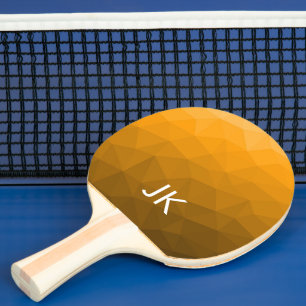 Raquette De Ping Pong Motif de maillage géométrique dégradé orange