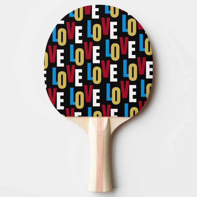 Raquette De Ping Pong Motif de mots d'amour (Devant)