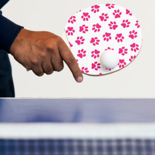 Raquette De Ping Pong Motif De Pailles, Paniers De Chien, Pailles Roses