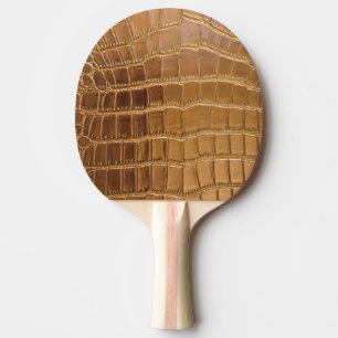 Raquette De Ping Pong Motif de peau d'animal de cuir de crocodile de