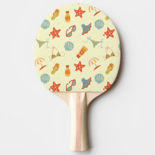 Raquette De Ping Pong Motif de plage d'été
