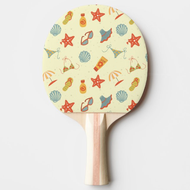 Raquette De Ping Pong Motif de plage d'été (Devant)
