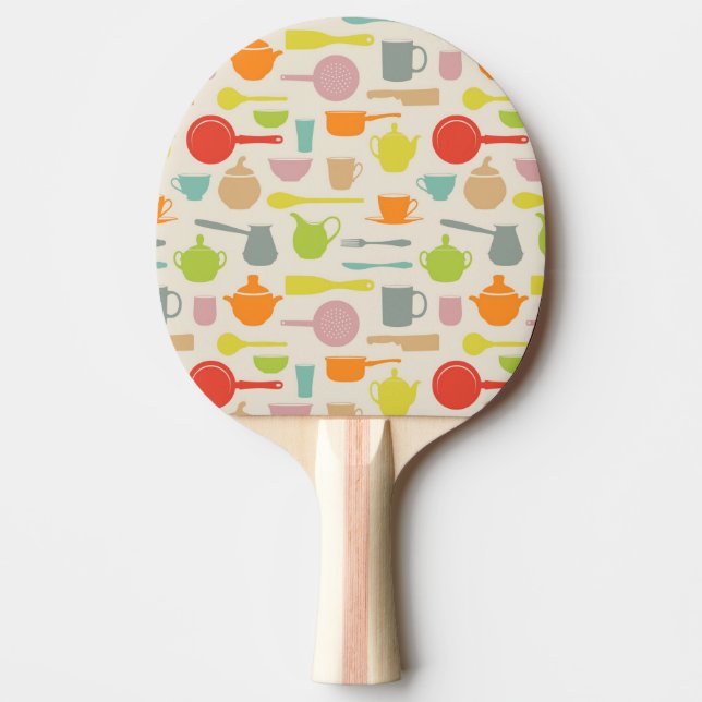 Raquette De Ping Pong Motif de plats (Devant)