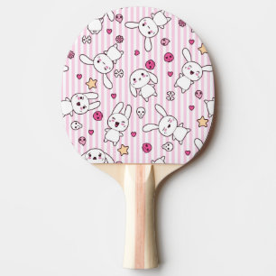 Raquette De Ping Pong motif de rayures de kawaii