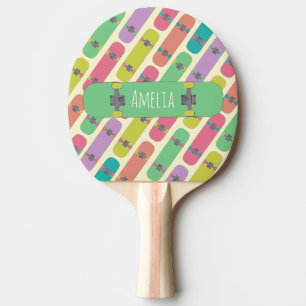 Raquette De Ping Pong Motif de skateboard coloré personnalisé