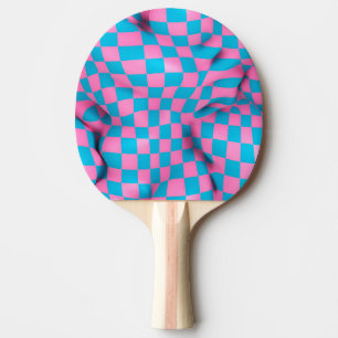 Raquette De Ping Pong Motif de tableau de bord Abstrait rose et bleu mou