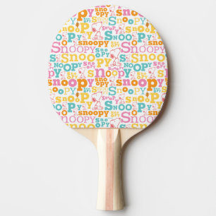 Raquette De Ping Pong Motif de texte Snoopy Pastel