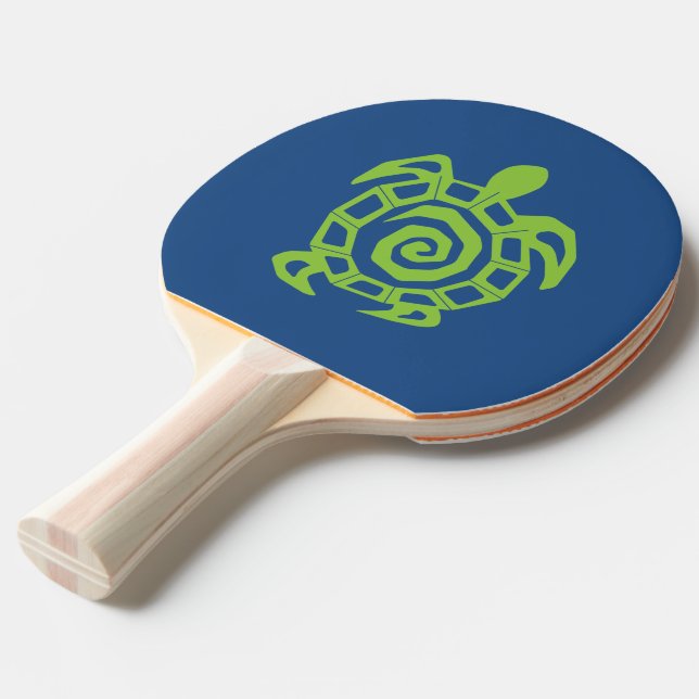 Raquette De Ping Pong Motif de tortue verte (Devant Angle)