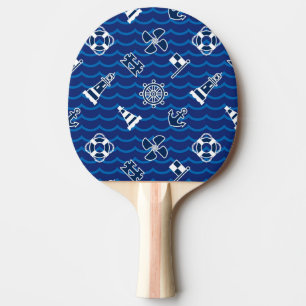 Raquette De Ping Pong Motif de vagues nautique mignon