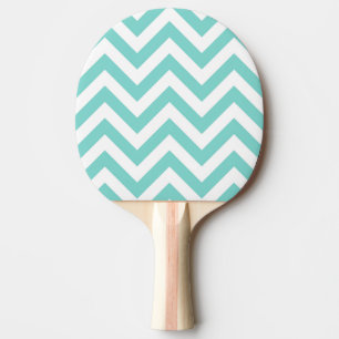 Raquette De Ping Pong Motif de zigzag blanc de Chevron d'Aqua de