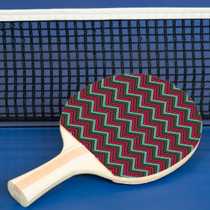 Raquette De Ping Pong Motif de zigzag de chevron coloré