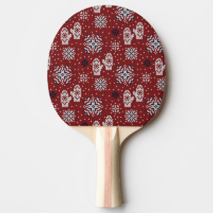Raquette De Ping Pong Motif décoratif de Noël d'hiver