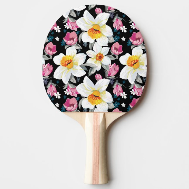 Raquette De Ping Pong Motif d'élégance avec des fleurs de narcisse (Devant)
